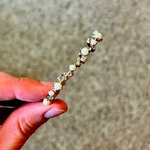 Banana Republic Geometric Glass and Pearl Bangle Bracelet